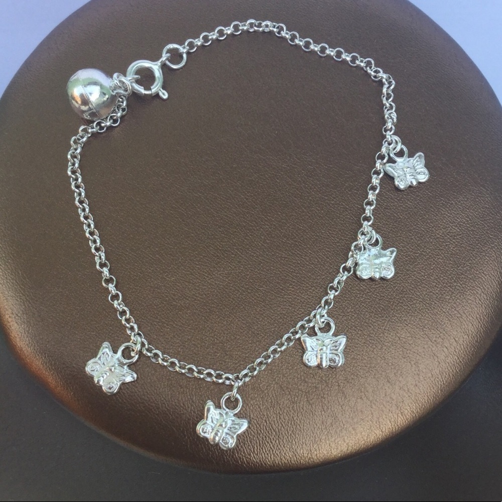 925 Sterling Silver Butterflies Bracelet